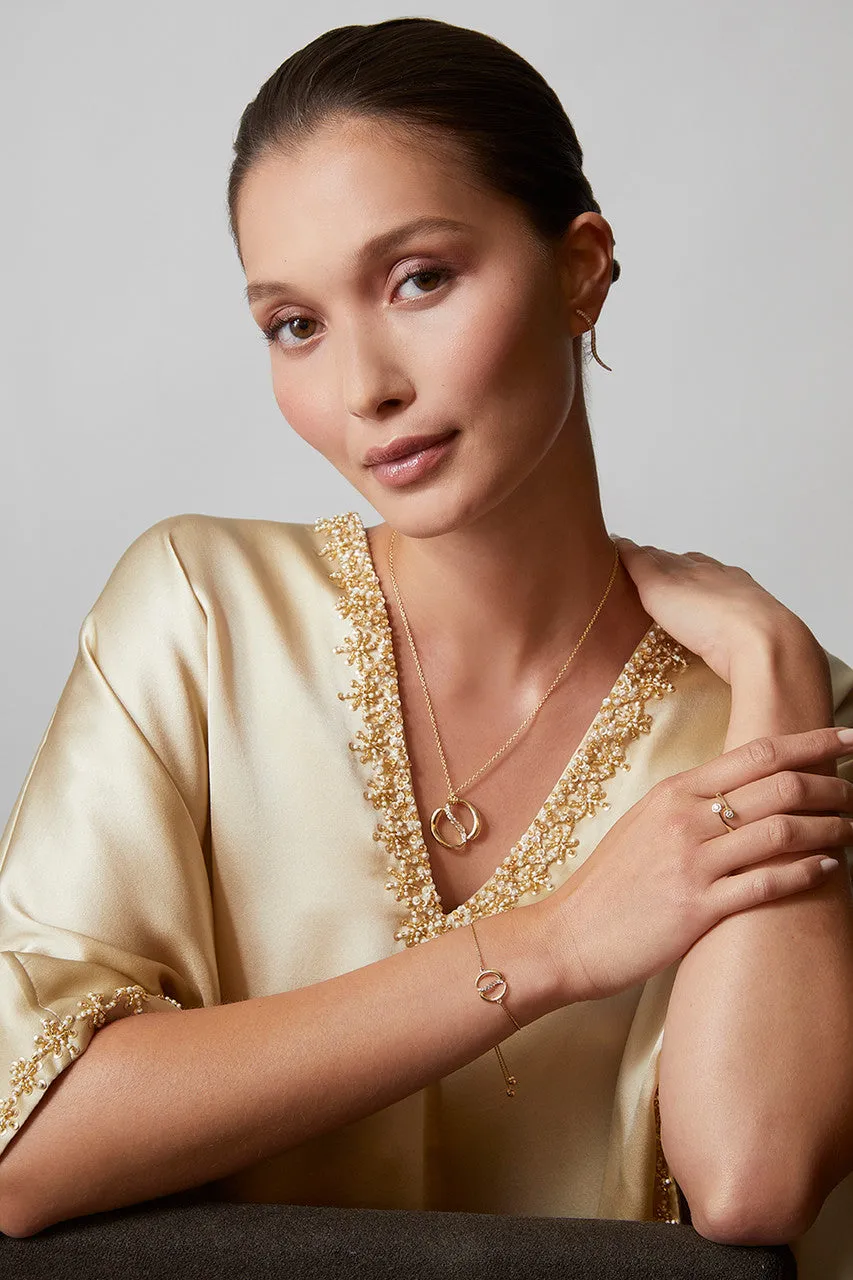 Shangri-La Yin-Yang 14K Gold and Diamond Bolo Bracelet