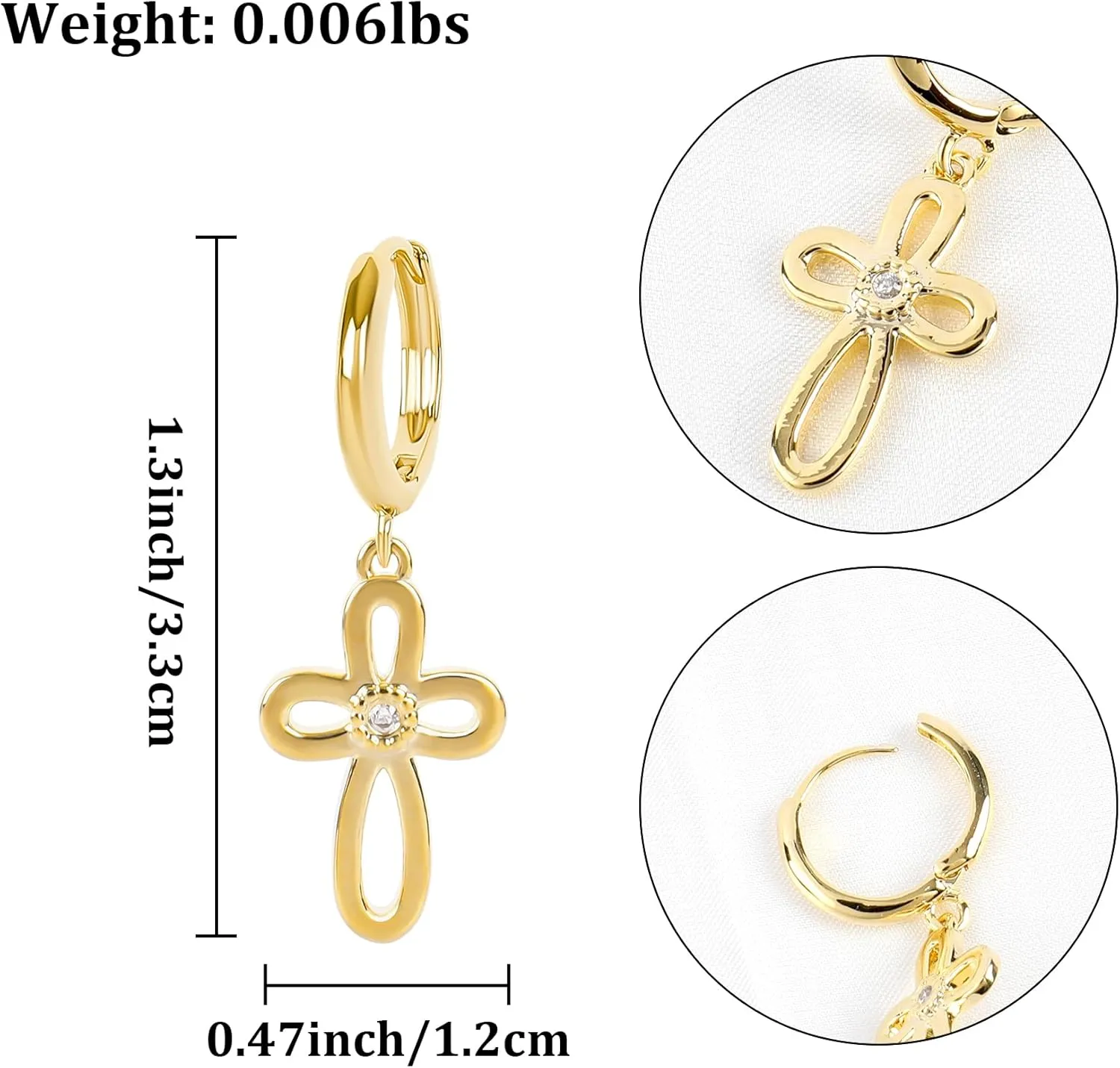 Shield Armor of God Scorpion Bow-knot Dangle Hoop Earrings for Women, Cubic Zirconia Huggie Hoop Earrings Cross Cuff Earrings Tiny God Lords Prayer Religious Jewelry Gift Necklace for Teen