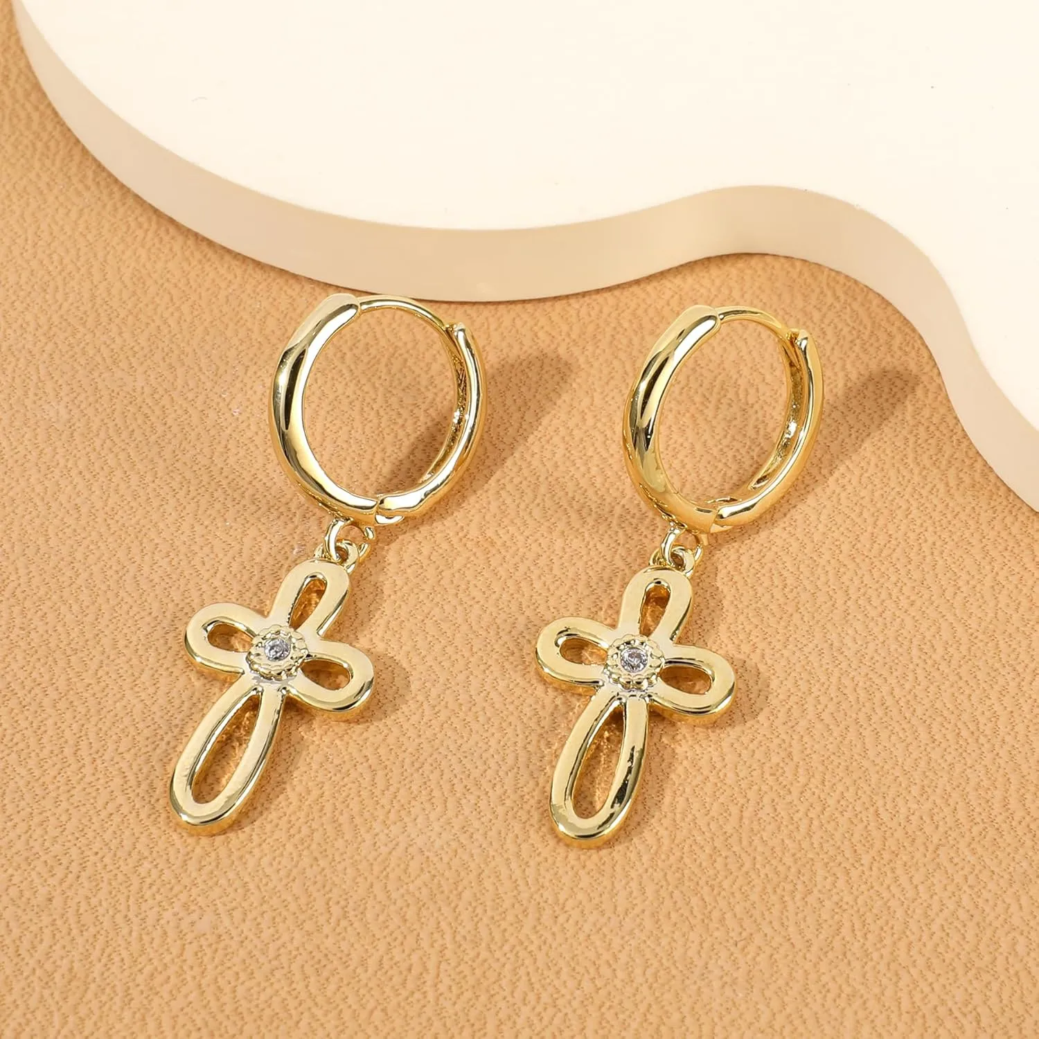 Shield Armor of God Scorpion Bow-knot Dangle Hoop Earrings for Women, Cubic Zirconia Huggie Hoop Earrings Cross Cuff Earrings Tiny God Lords Prayer Religious Jewelry Gift Necklace for Teen