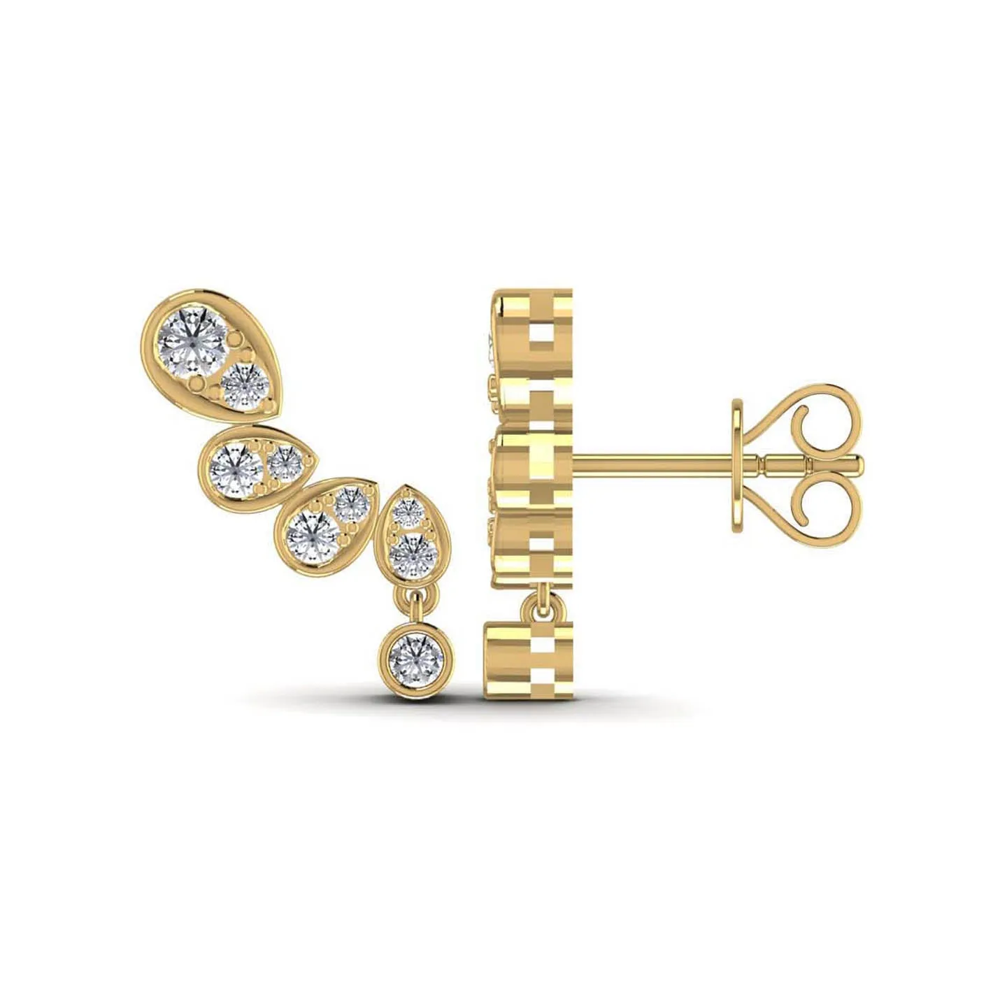 Showy Silver Stud Earring