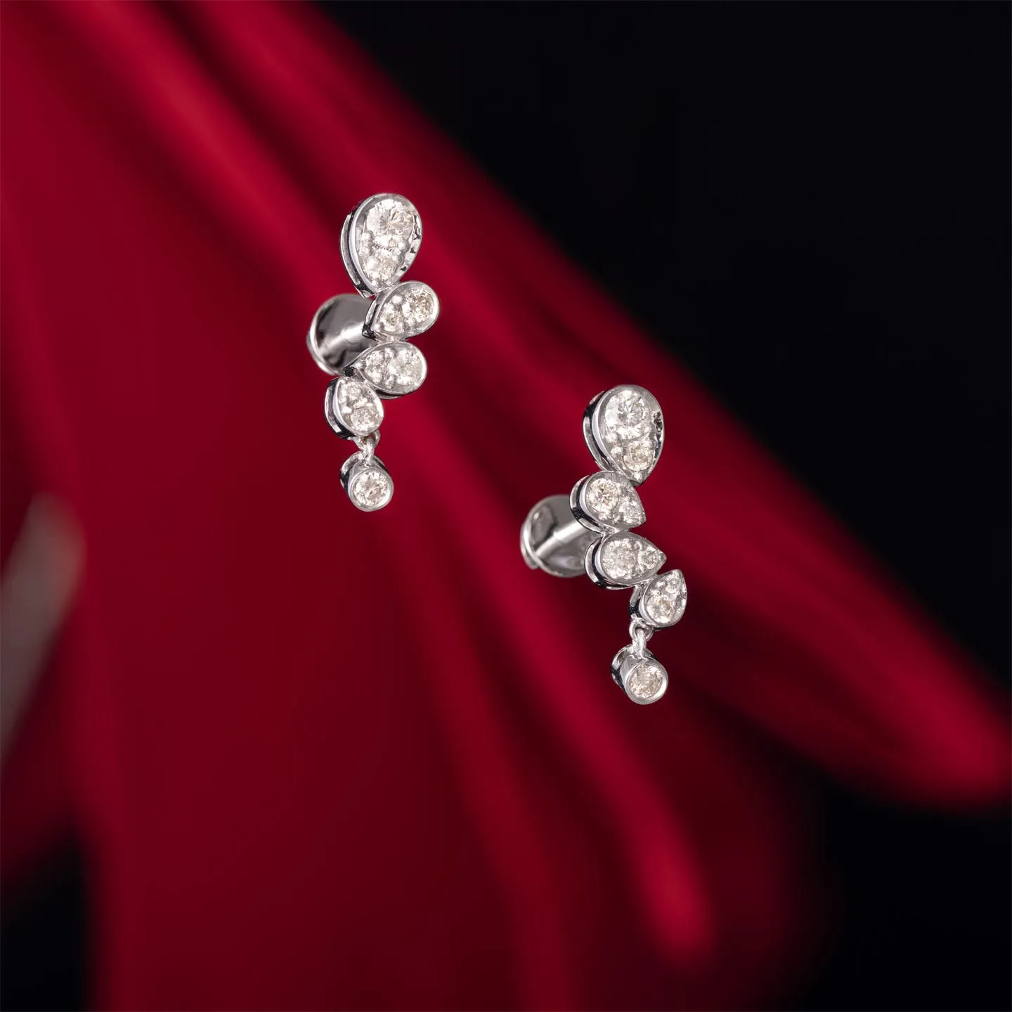Showy Silver Stud Earring