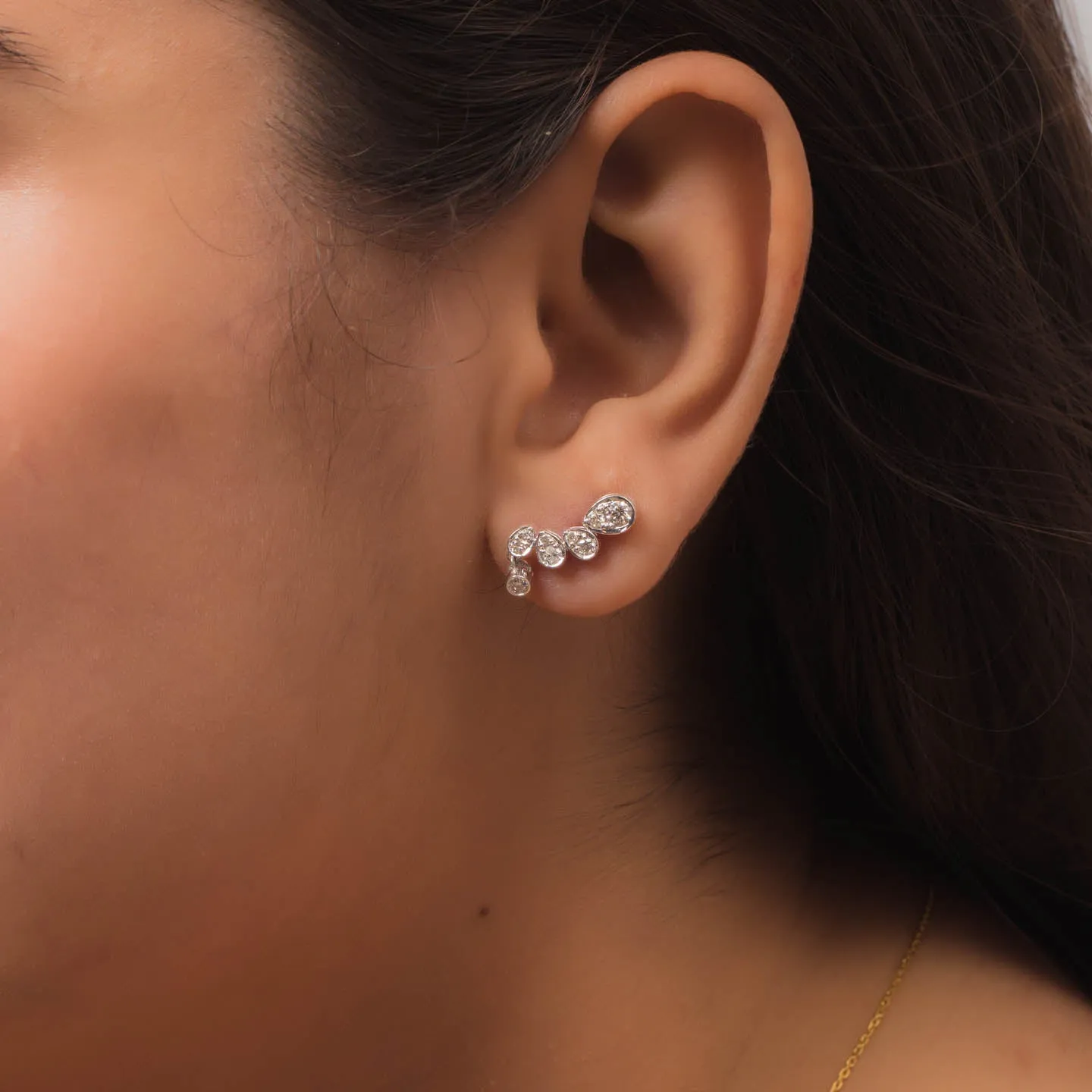 Showy Silver Stud Earring