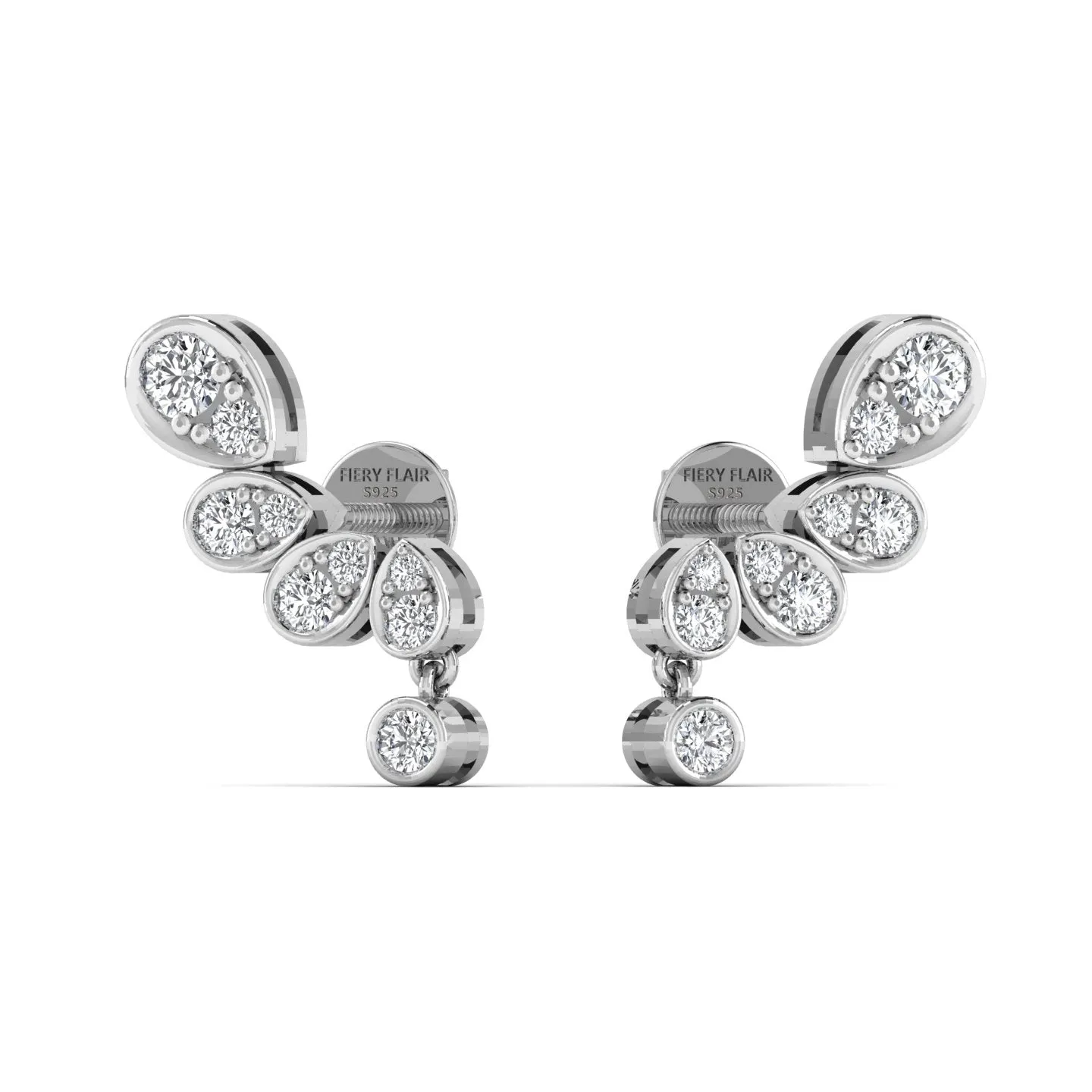 Showy Silver Stud Earring