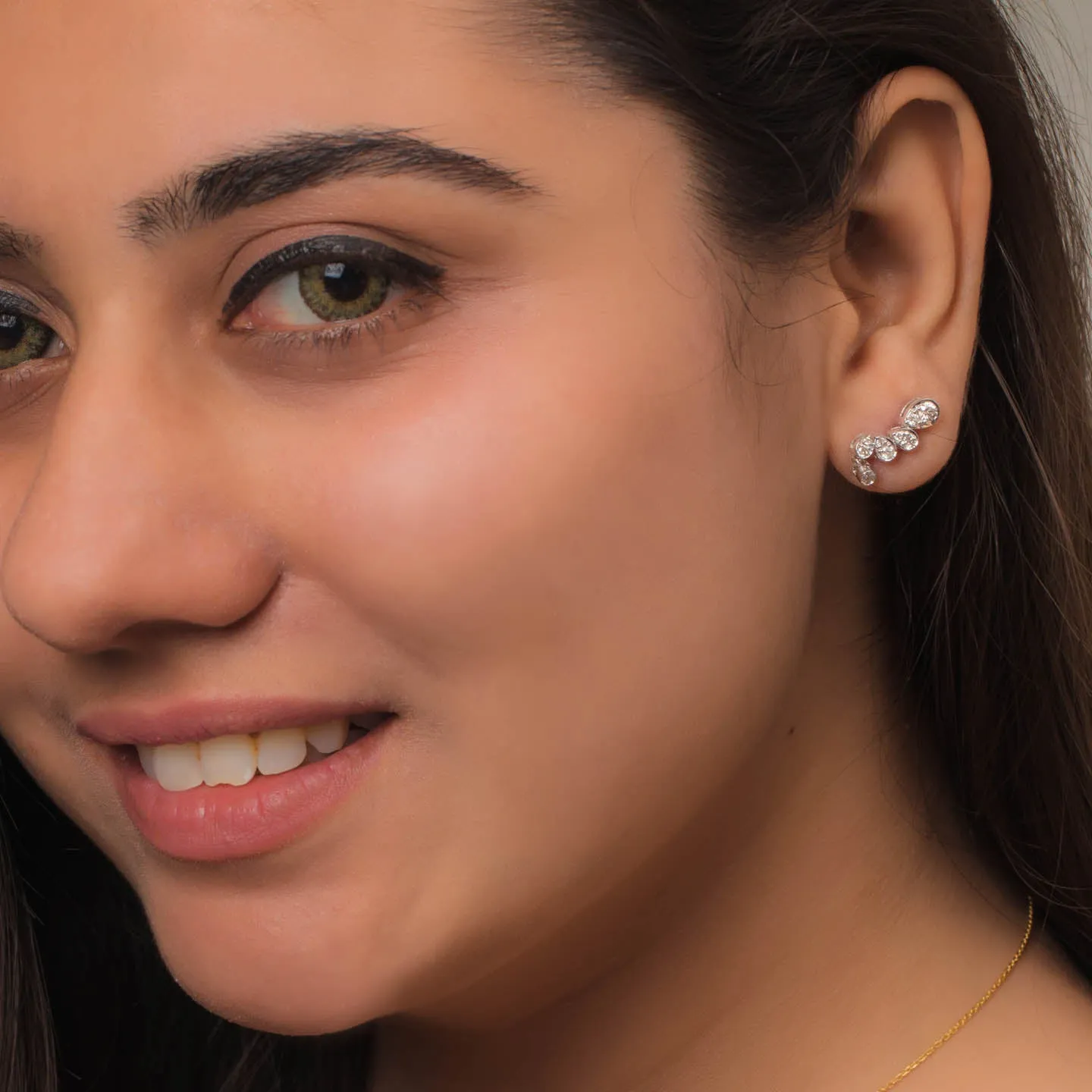 Showy Silver Stud Earring