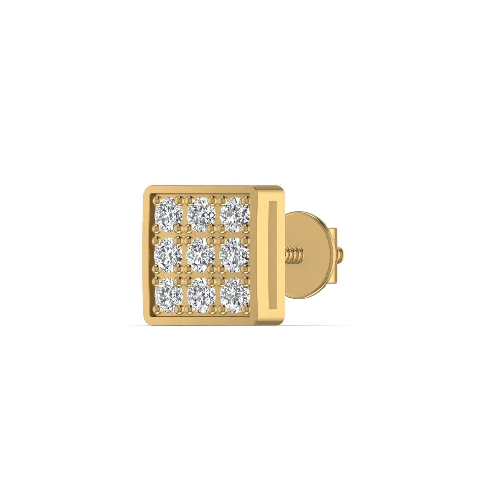 Silver Glamming Men's Stud Earring