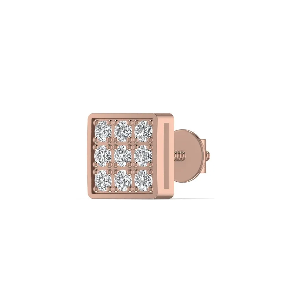 Silver Glamming Men's Stud Earring