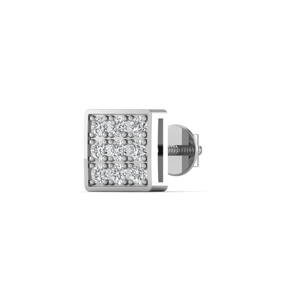 Silver Glamming Men's Stud Earring