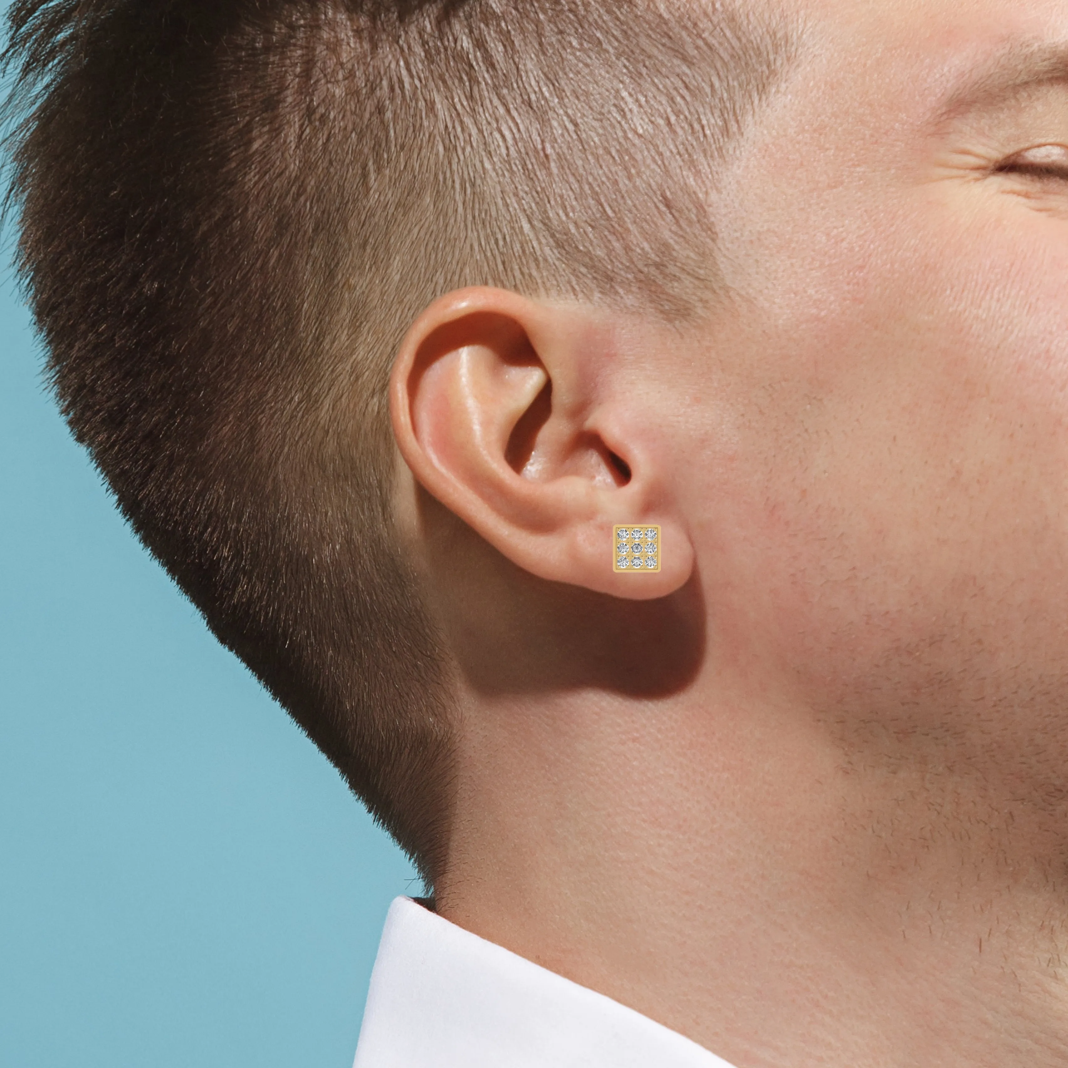 Silver Glamming Men's Stud Earring