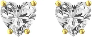 Silver Smile - Sterling Silver Cubic Zirconia Heart Stud Earrings (5mm) |Studs Earring with Screw Back in Multiple Colors |Hypoallergenic Earrings |For Birthday and Aniversary Gift For Her