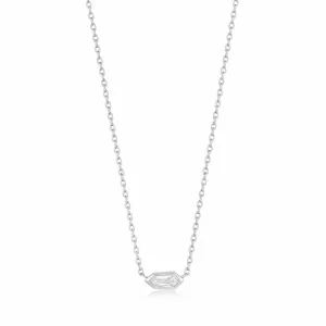 Silver Sparkle Emblem Chain Necklace