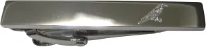 Silver Toned Sleek Etched Crow Raven Bird Skinny Tie Clip