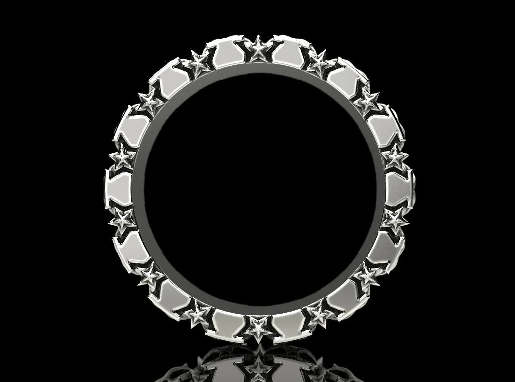 Skull and Stars Ring