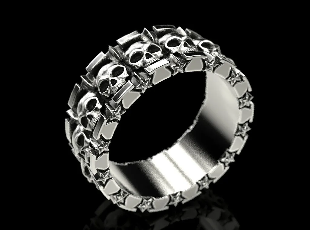 Skull and Stars Ring