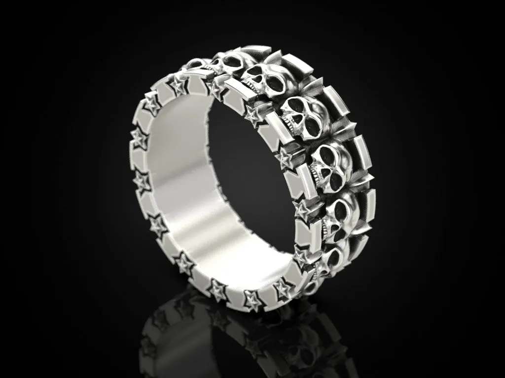 Skull and Stars Ring
