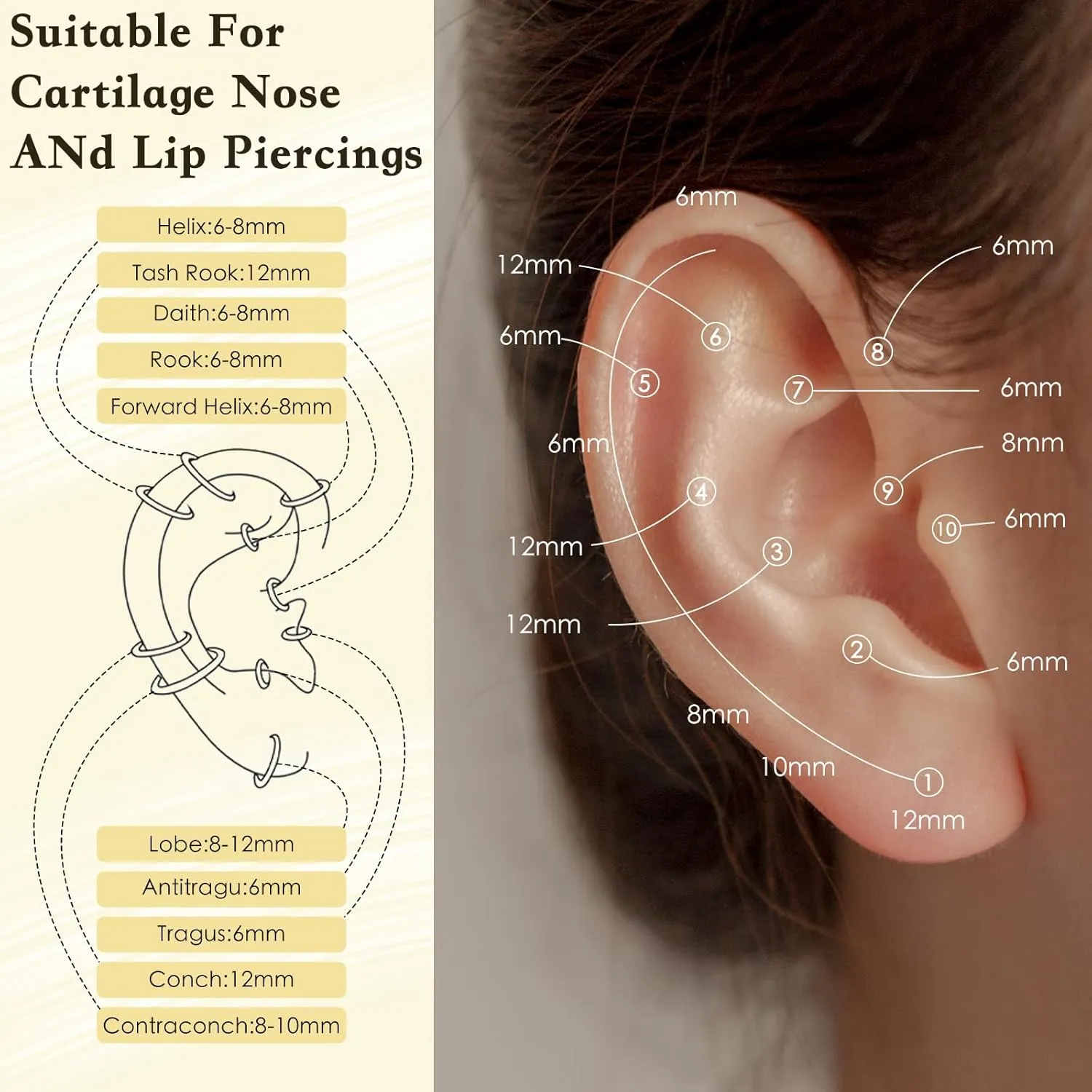 Small Gold Hoop Earrings Set for Women, 14K Gold Plated Chunky Huggie Earrings Stacks for Women Trendy, Dainty Lightweight Thick Stackable Earrings for Women Gift Jewelry