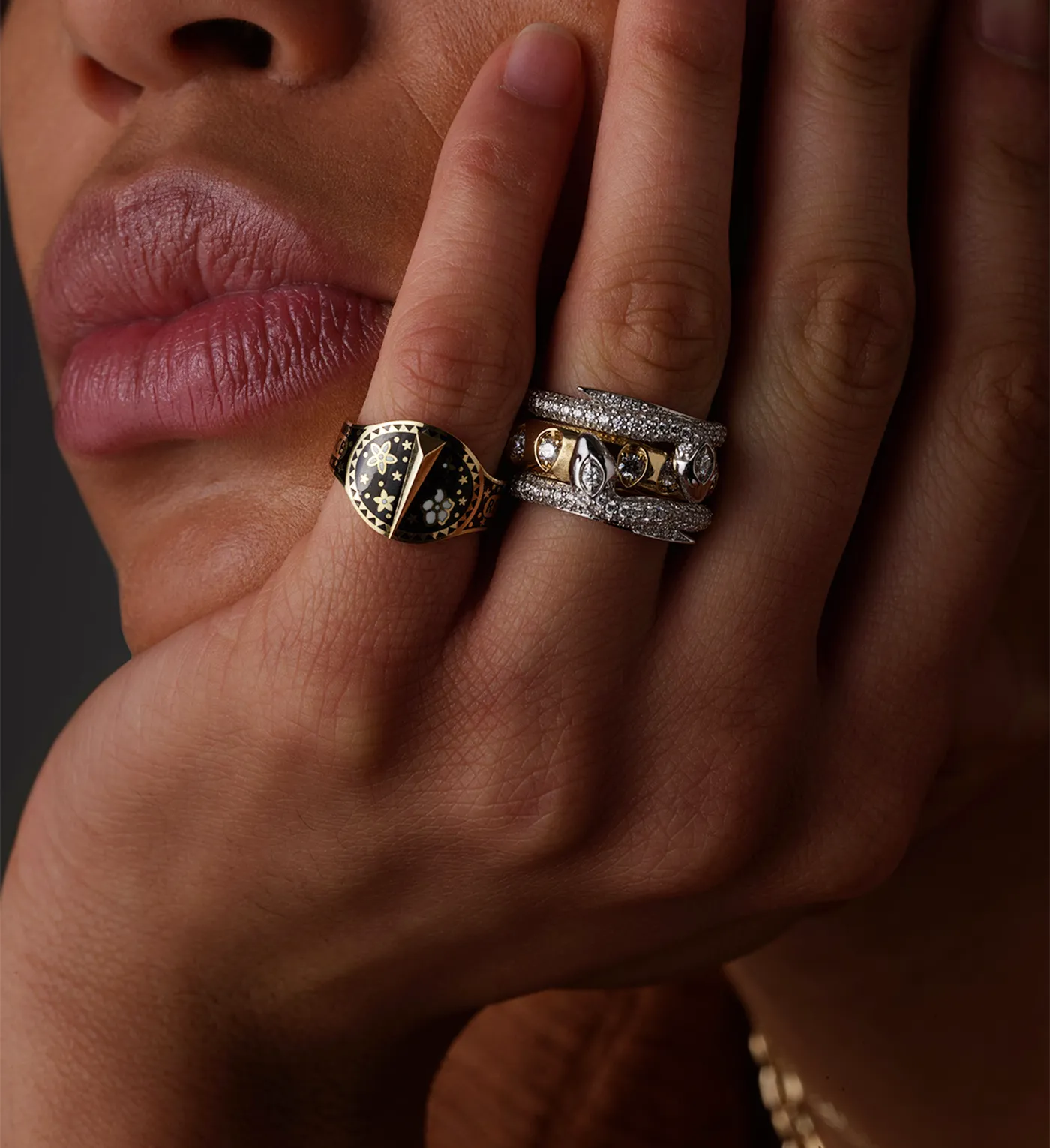 Snake - Wholeness: Diamond Pave Bookend Band