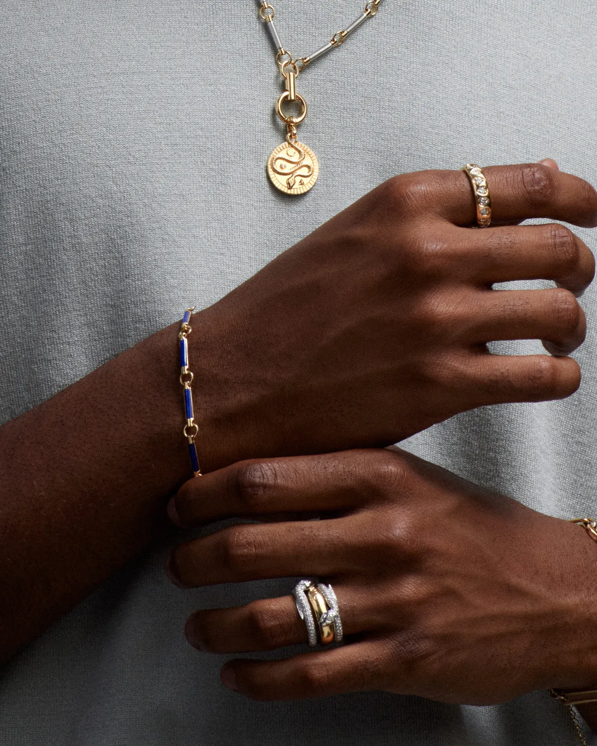 Snake - Wholeness: Diamond Pave Bookend Band