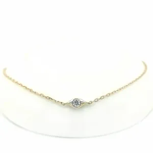 Solitaire Diamond Chain Bracelet In 18k Yellow Gold.