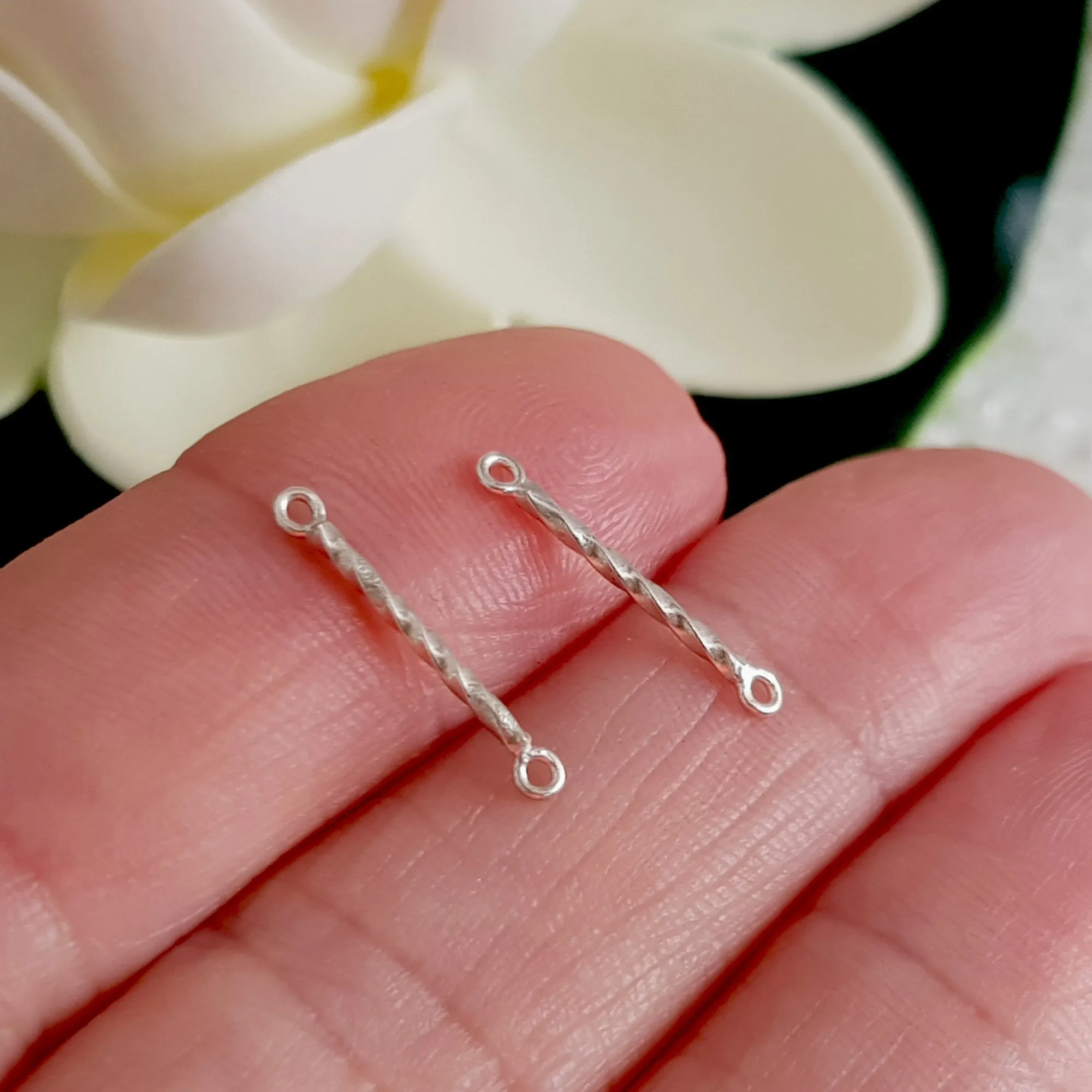 Spacer Link 18mm Twisted - 2 pcs Sterling Silver | SS-004SL18T | Jewellery Supply