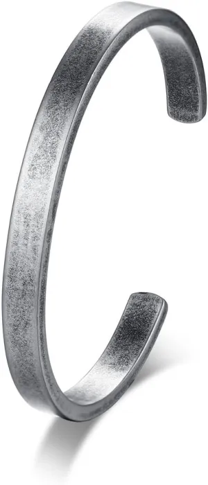 Stainless Steel Antique Retro Reminder Inspiration Message Quote Open Cuff Bangle Bracelets for Men Boy