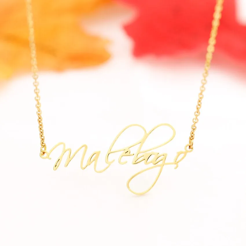 Stainless Steel Personalized Name Pendant Cursive