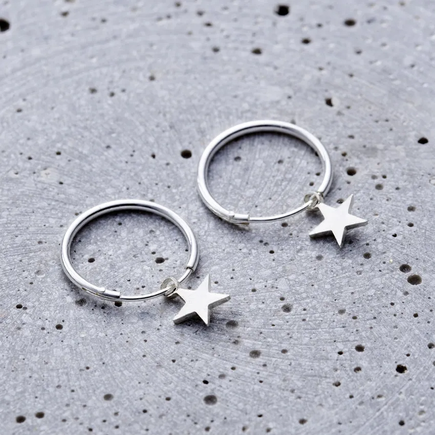 Star Hoop Earrings