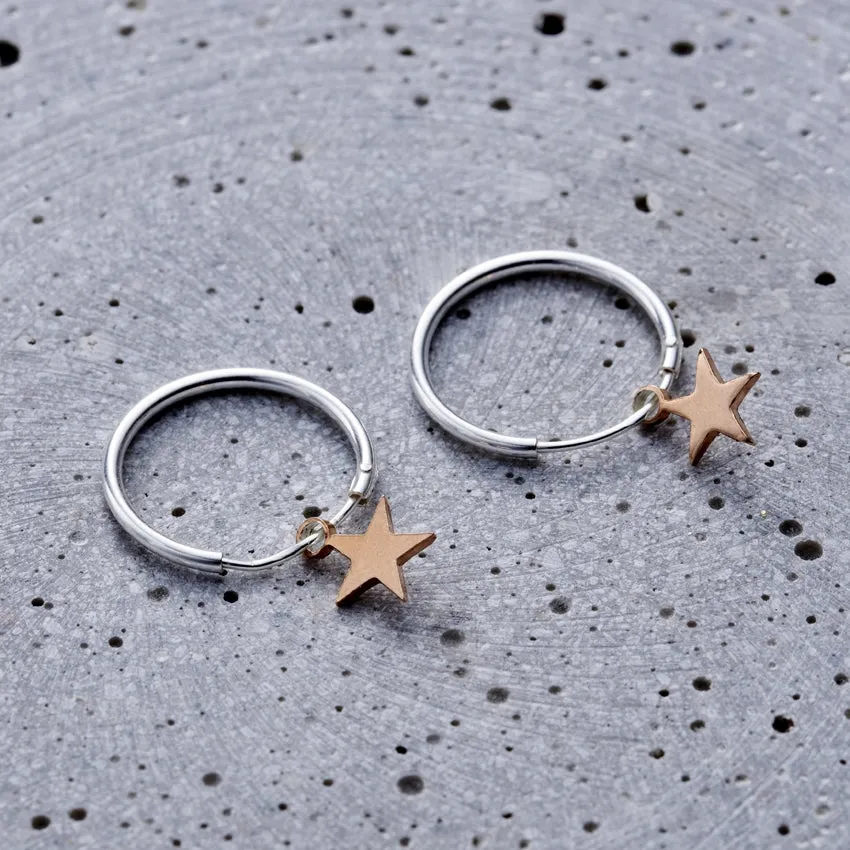Star Hoop Earrings
