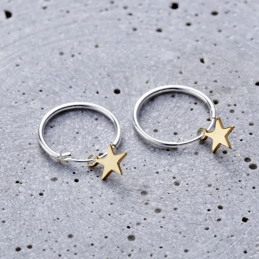 Star Hoop Earrings