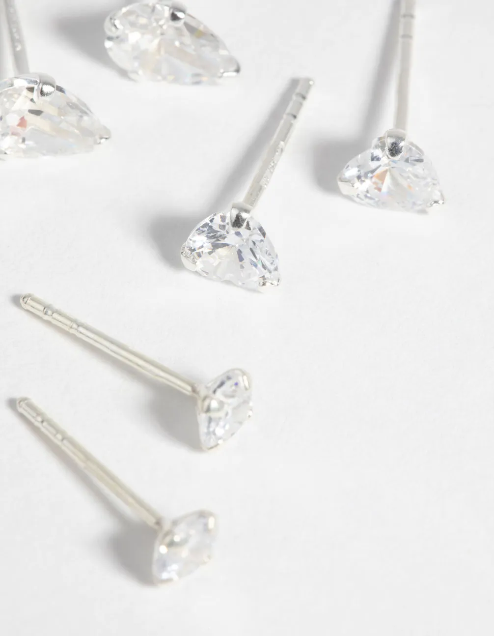 Sterling Silver & Cubic Zirconia Stud Earring Pack