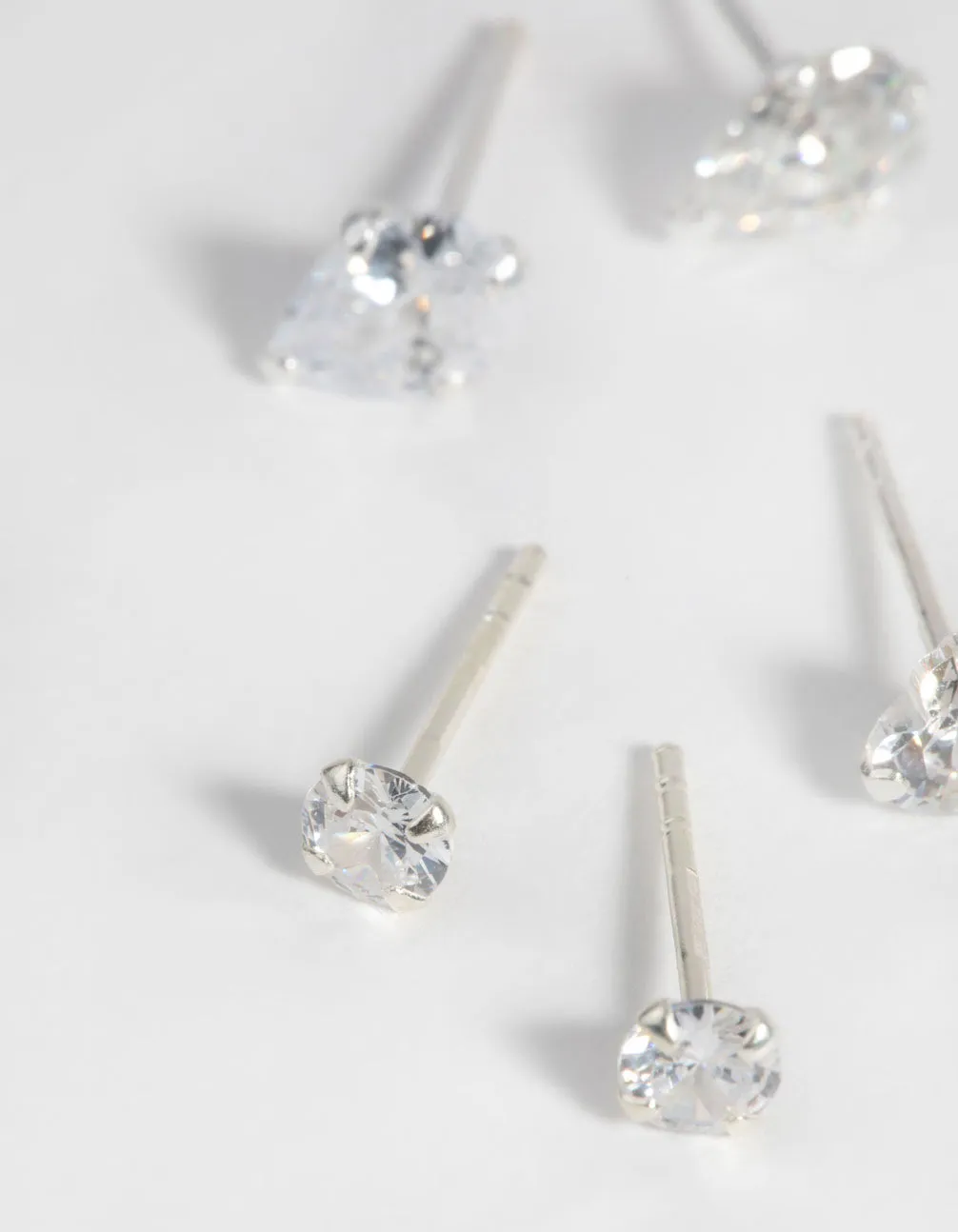 Sterling Silver & Cubic Zirconia Stud Earring Pack