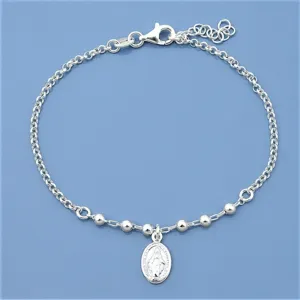 Sterling Silver Mother Mary Bracelet Sterling Silver Mother Mary Bracelet