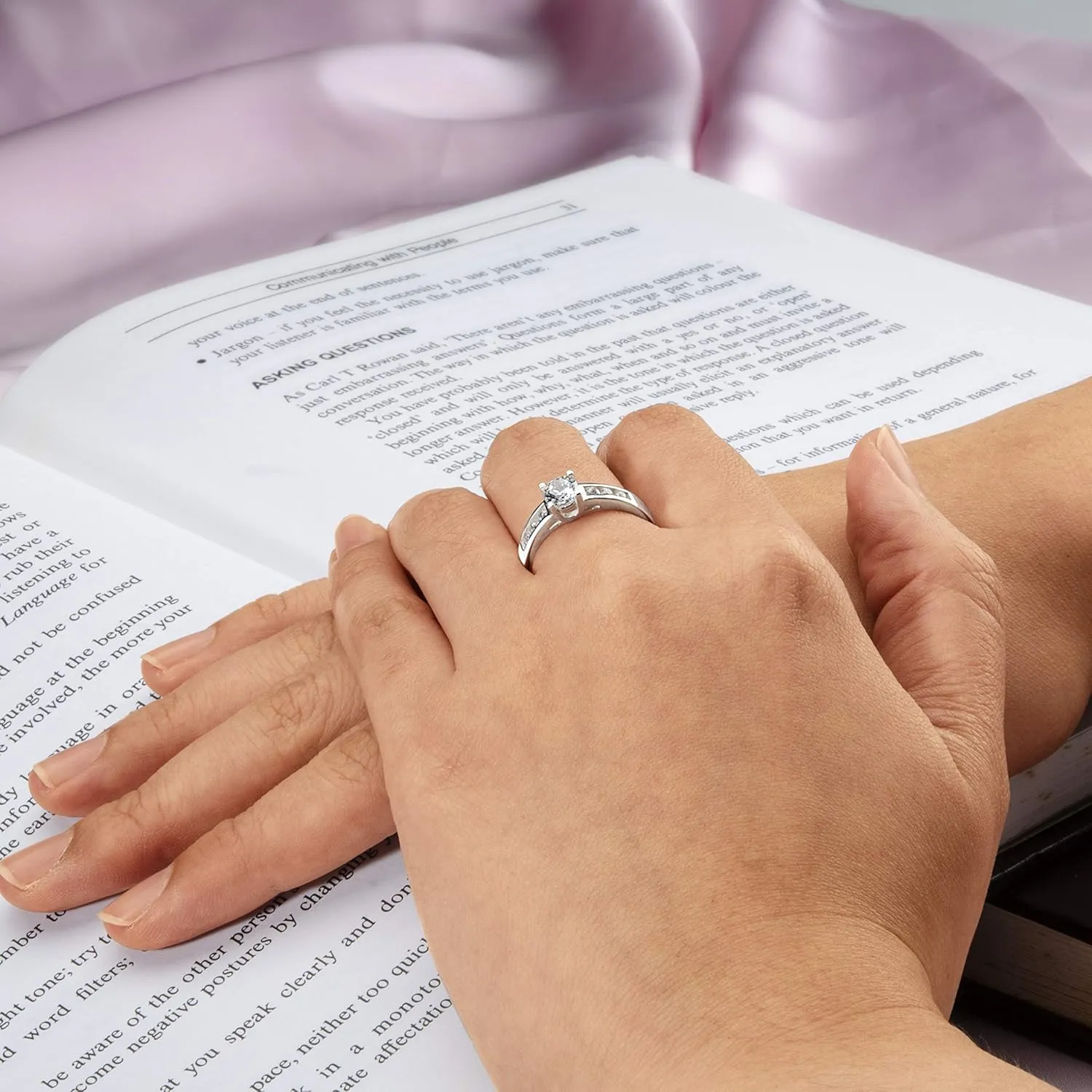 Sterling Silver Promise Rings For Her Couples Mothers, Engagement Rings For Women with Cubic Zirconia Jewelry Wedding Band