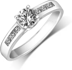 Sterling Silver Promise Rings For Her Couples Mothers, Engagement Rings For Women with Cubic Zirconia Jewelry Wedding Band