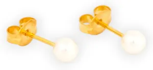 STUDEX Sensitive White Pearl Stud Earrings | Hypoallergenic and Nickel Safe for Sensitive Ears | Gold Plated Posts | High Fashion Earrings for Women and Men