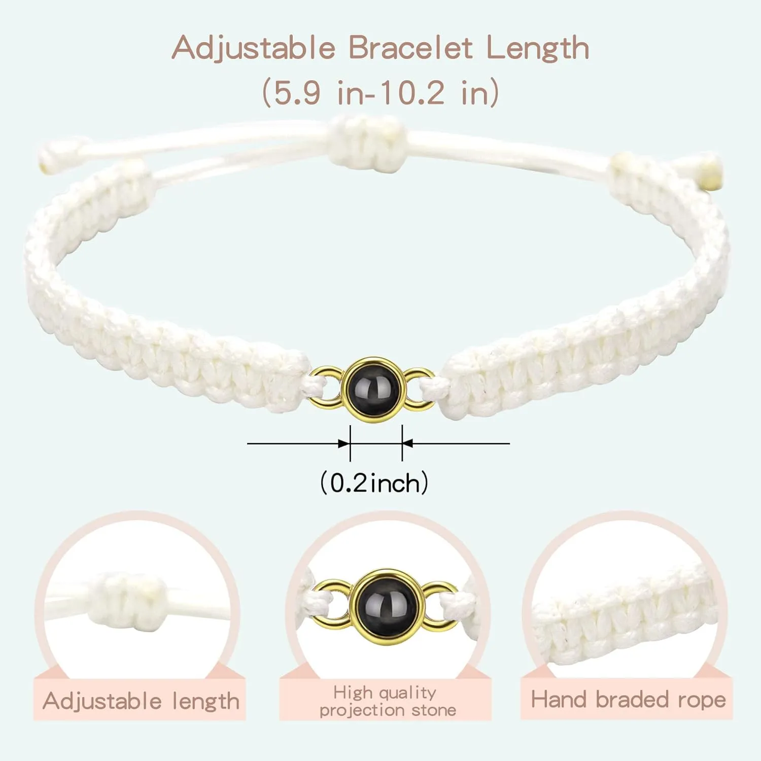 SUPHELPU Custom Bracelets with Picture inside, Customized Projection Bracelets with Photos, Picture Bracelet Personalized Photo, Women's Italian Style Bracelet, Memorial Gifts for Women/Men/Dog/Cat