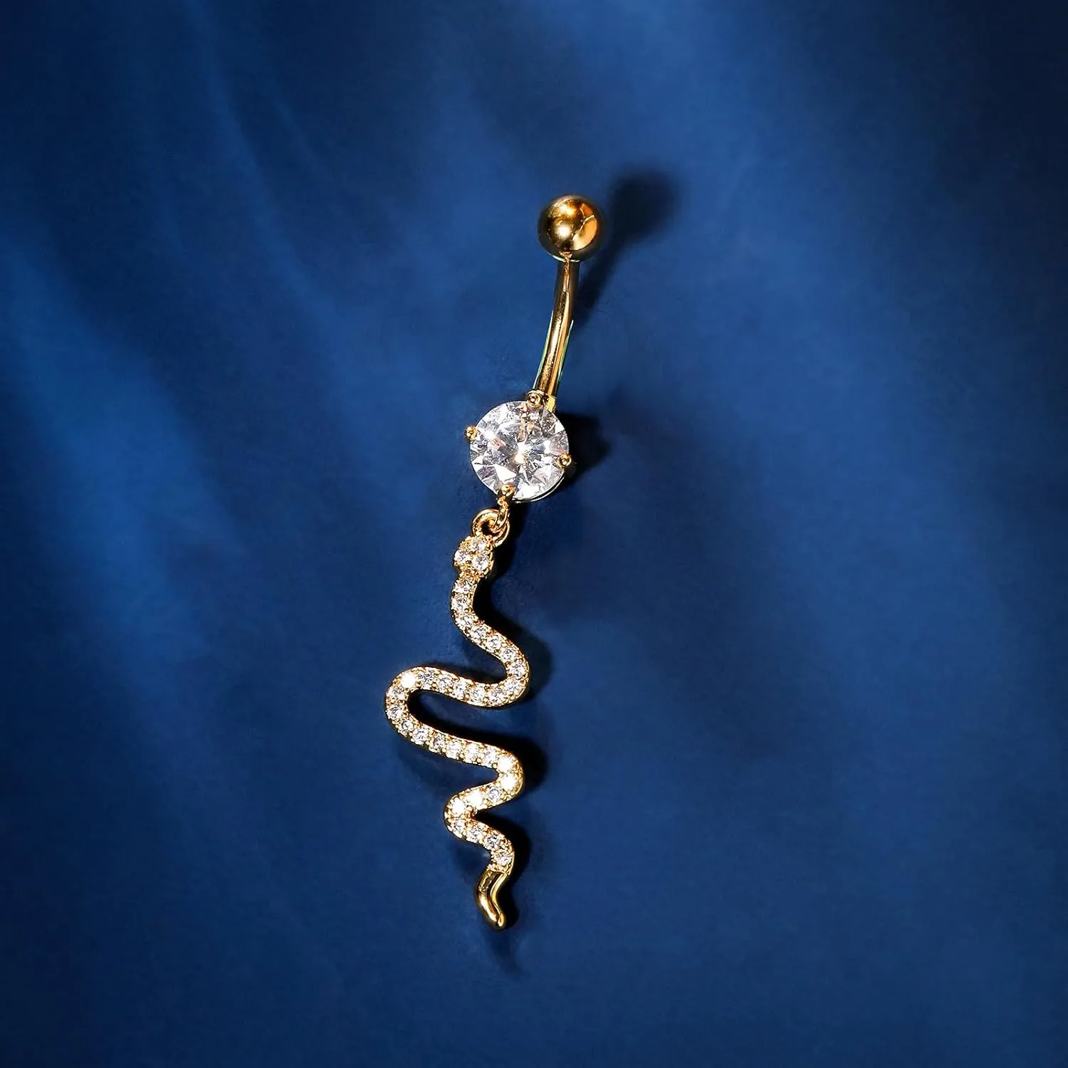 Surgical Steel Belly Rings for Women - Dangling 14G Belly Button Piercing Clicker Ring