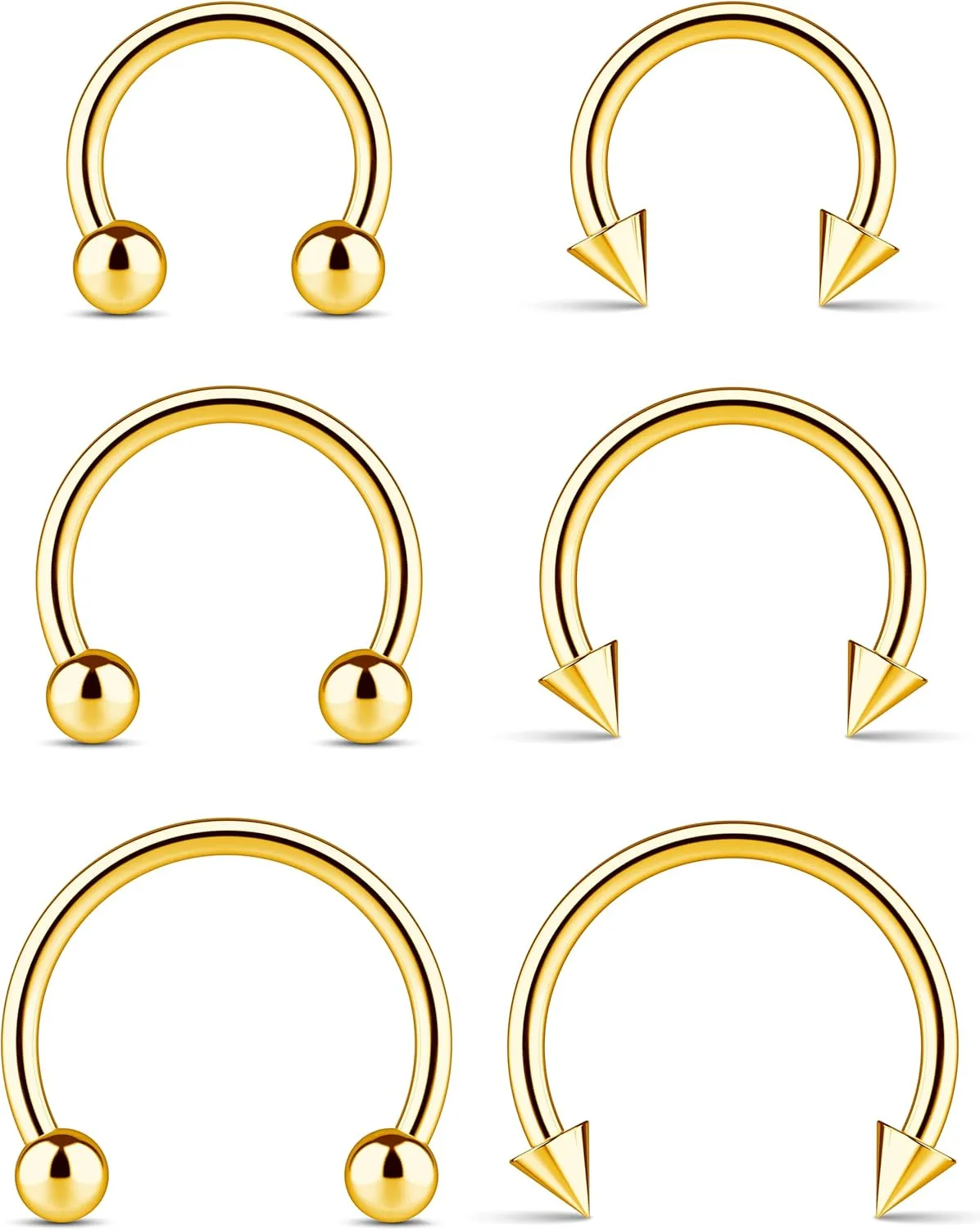 Surgical Steel Septum Rings 14g 16g - Lip Ring Smiley Piercing Hoop For Cartilage Earrings Daith Helix Conch - Eyebrow Nipple Circular Horseshoe 14 Gauge Septum Ring Piercing - Nose Septum Jewelry Pack