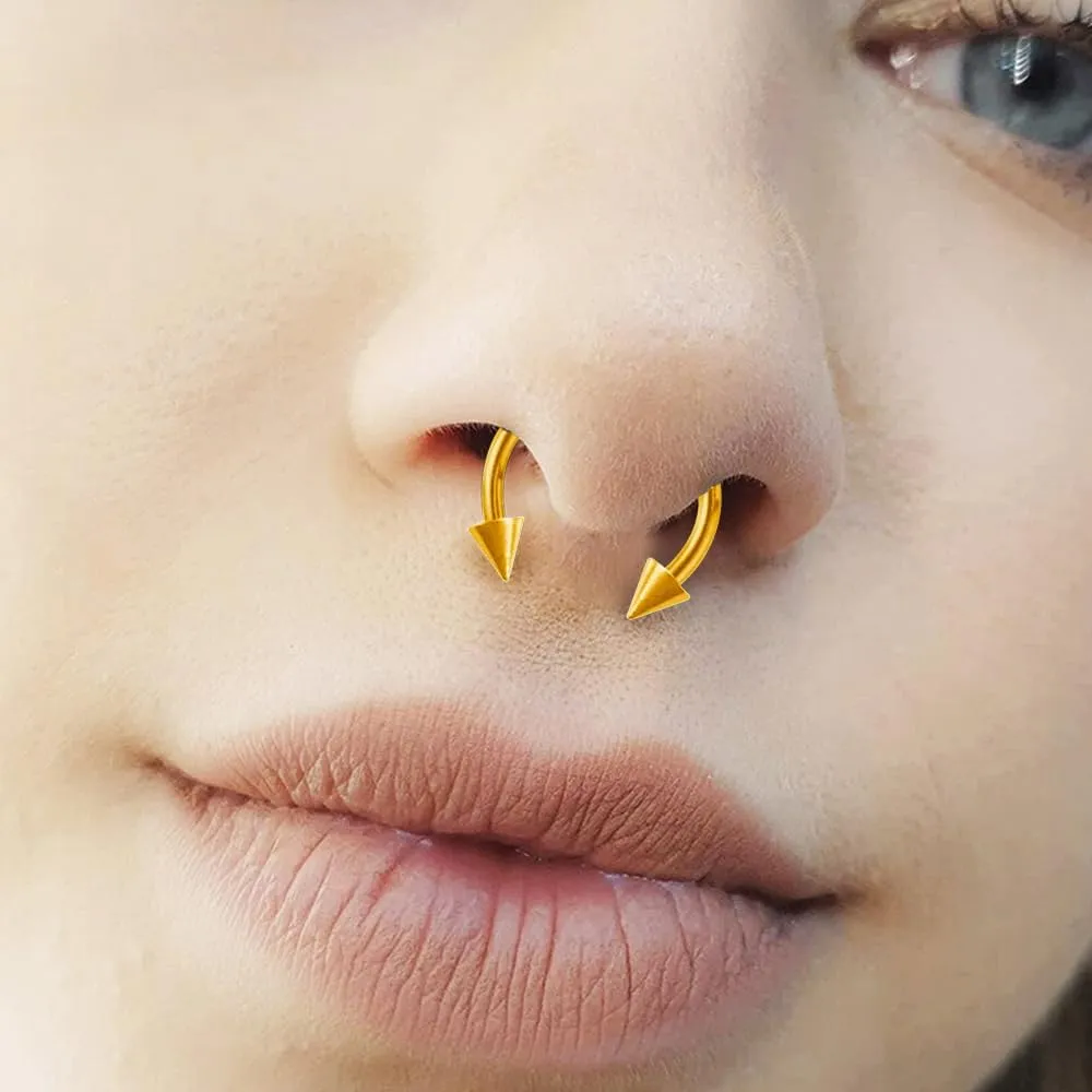 Surgical Steel Septum Rings 14g 16g - Lip Ring Smiley Piercing Hoop For Cartilage Earrings Daith Helix Conch - Eyebrow Nipple Circular Horseshoe 14 Gauge Septum Ring Piercing - Nose Septum Jewelry Pack