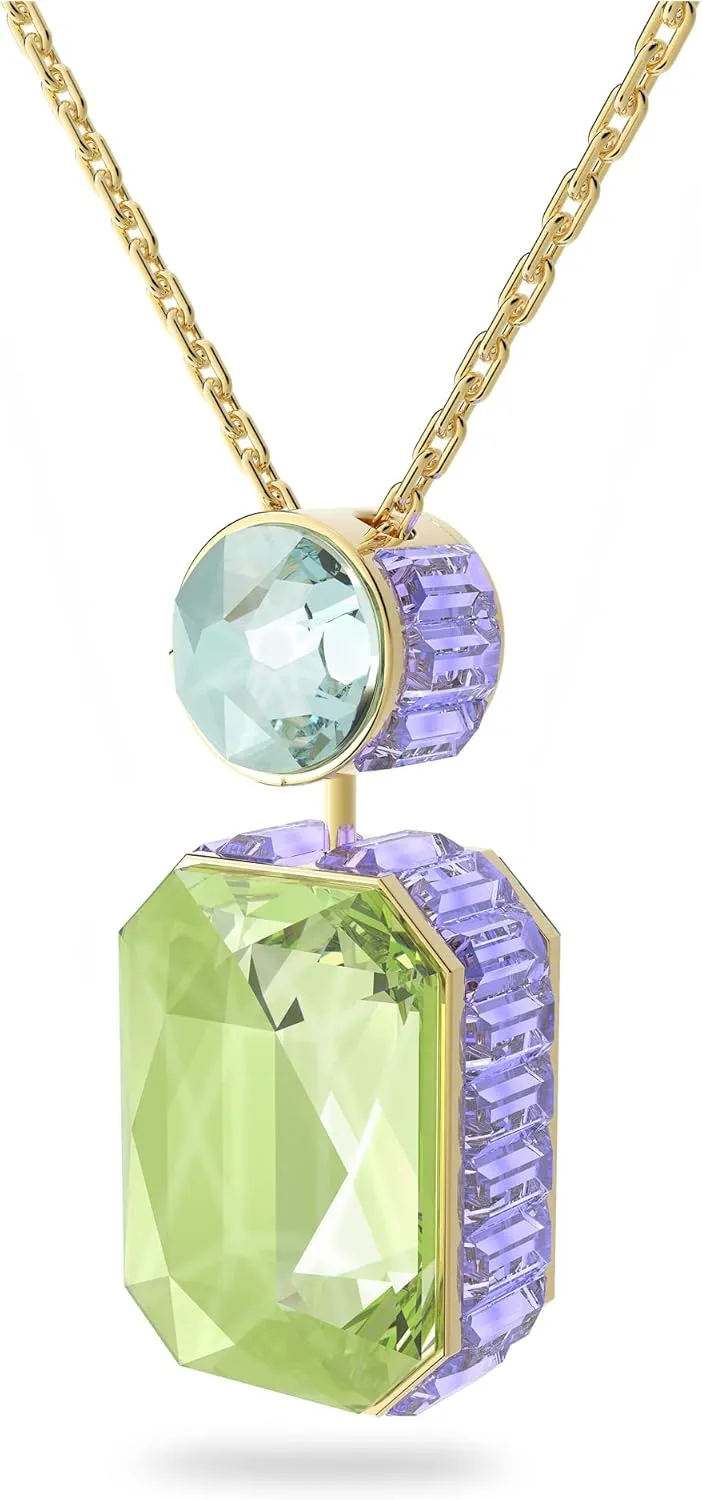 Swarovski Chroma Crystal Pendant Necklace Collection, Gold Tone Finish Setting