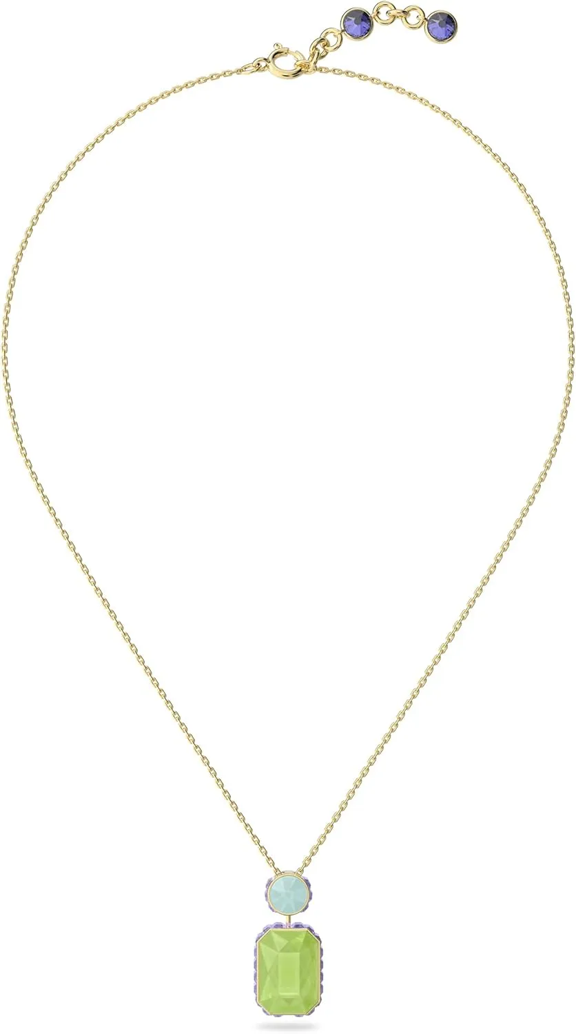 Swarovski Chroma Crystal Pendant Necklace Collection, Gold Tone Finish Setting