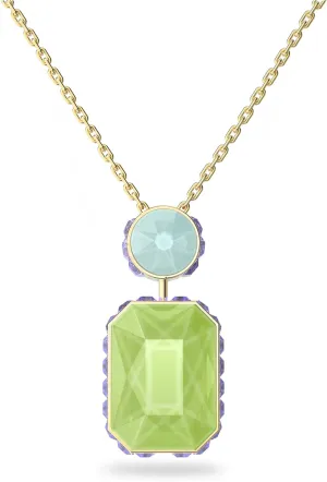Swarovski Chroma Crystal Pendant Necklace Collection, Gold Tone Finish Setting