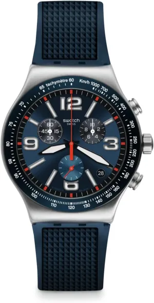 Swatch Casual Unisex Watch Blue Quartz Blue Grid