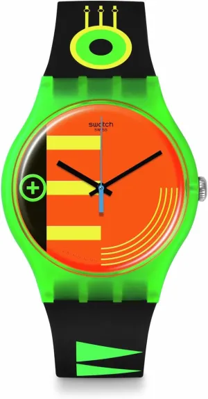 Swatch Casual Watch Green Quartz Bio-sourced NEON Rider