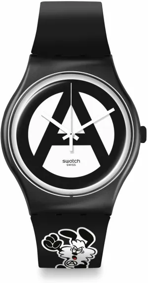Swatch Casual Watch Unisex Black Bio-sourced Quartz Vick by VERDY