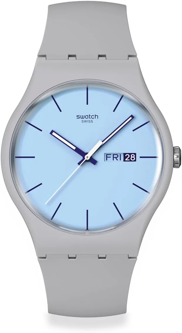 Swatch Casual Watch Unisex Grey Quartz Bio-sourced Blueberry Sky