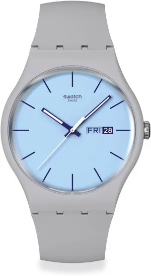 Swatch Casual Watch Unisex Grey Quartz Bio-sourced Blueberry Sky