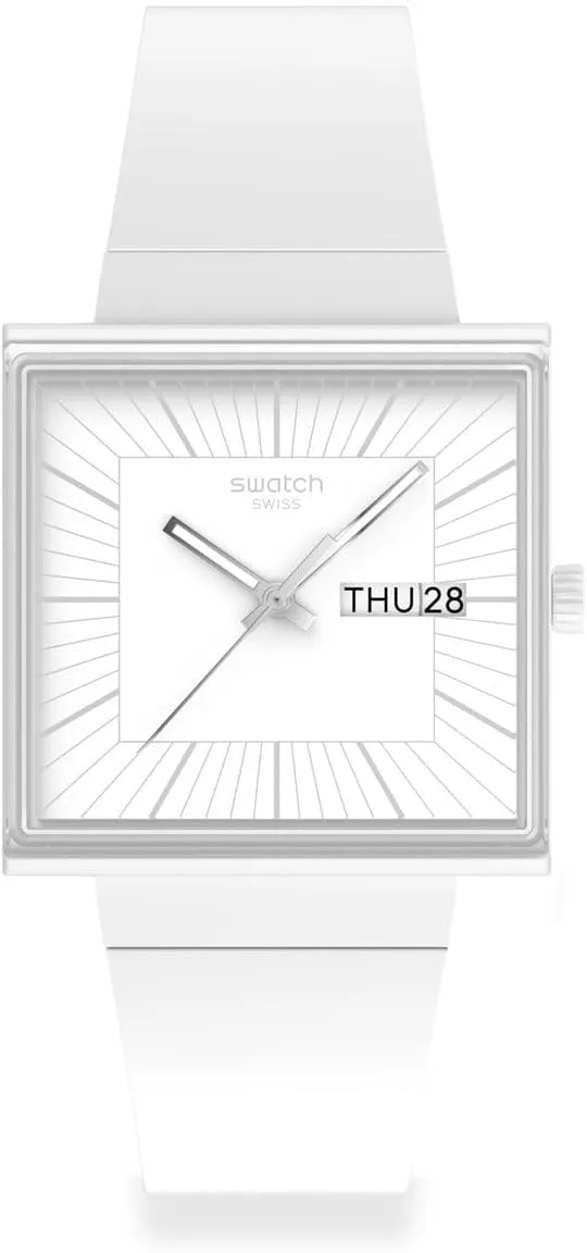 Swatch Casual Watch Unisex White Quartz Bioceramic What IFALLWHITE?