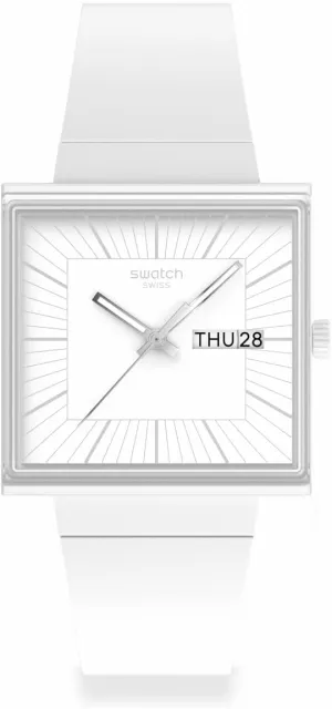 Swatch Casual Watch Unisex White Quartz Bioceramic What IFALLWHITE?