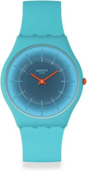 Swatch Unisex Casual Blue Watch Bio-sourced Material Quartz Radiantly Teal