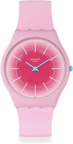 Swatch Unisex Casual Pink Watch Bio-sourced Material Quartz Radiantly Pink